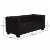 Buy Polyurethane Leather Upholstered Sofa - 2 Seater - Nubus Black 13252 home delivery