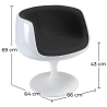Buy Lounge Chair - White Design Chair - Fabric Upholstery - Geneva Black 13158 with a guarantee
