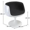 Lounge Chair - White Design Chair - Fabric Upholstery - Geneva image 7