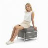  Square Footrest - Upholstered in Faux Leather - Kart image 7