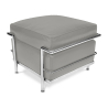 Buy  Square Footrest - Upholstered in Faux Leather - Kart Grey 13418 - prices