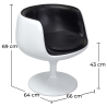 Buy Lounge Chair - White Designer Chair - Upholstered in Leather - Geneva Black 13159 - in the UK