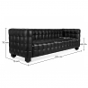 Buy Polyurethane Leather Upholstered Sofa - 3 Seater - Nubus  Black 13255 with a guarantee