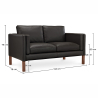 Buy Leather Upholstered Sofa - 2 Seater - Mordecai Black 13922 - in the UK
