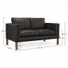 Leather Upholstered Sofa - 2 Seater - Mordecai image 7