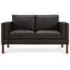 Buy Leather Upholstered Sofa - 2 Seater - Mordecai Black 13922 - in the UK