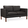 Buy Leather Upholstered Sofa - 2 Seater - Mordecai Black 13922 - prices