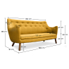 Buy Linen Upholstered Sofa - Scandinavian Style - 3 Seater - Poetes Red 54722 in the United Kingdom