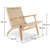 Buy Wooden Lounge Chair - Boho Bali Design - Birma Natural wood 57153 in the United Kingdom