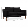 Buy Polyurethane Leather Upholstered Sofa - 2 Seater - Chaggai Black 13915 - in the UK