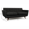 Buy 2 Seater Sofa - Scandinavian Style - Linen Upholstered - Milton Black 55628 - in the UK