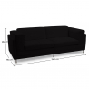 Buy Polyurethane Leather Upholstered Sofa - 2 Seater - Cawa Black 16611 home delivery