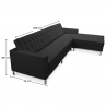 Buy Design Chaise Lounge - Leather Upholstered - Right - Sama Black 15185 home delivery