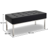 Buy Design Bench - 2 seats - Upholstered in Leather - Konel Black 13214 in the United Kingdom