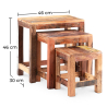 Buy Pack of 3 Stackable Side Tables - Wood - Seaside Multicolour 58507 - prices