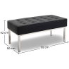 Buy Design bench - 2 seats - Upholstered in polyurethane - Konel Black 13213 in the United Kingdom