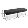 Buy Bench Upholstered in Leather - 3 Seats - Knoll Black 13217 in the United Kingdom