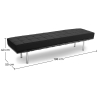 Buy Bench Upholstered in Leather - 3 Seats - Town  Black 13223 in the United Kingdom