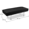 Buy Bench Upholstered in Leather - 2 Seats - Town Black 13220 in the United Kingdom