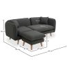 Linen Upholstered Chaise Lounge - Scandinavian Style - Vriga image 7