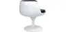 Lounge Chair - White Designer Chair - Upholstered in Leather - Geneva image 7
