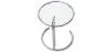 Adjustable Round Side Table - Glass and Steel - Lake image 7