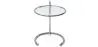 Adjustable Round Side Table - Glass and Steel - Lake image 7