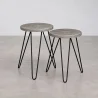 Buy Set of 2 Side Tables - Industrial Design - Wood and Metal - Hairpin Grey 59463