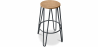 Buy Round Stool - Industrial Design - Wood & Metal - 74cm - Hairpin Dark grey 59487 - prices
