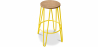 Buy Round Stool - Industrial Design - Wood & Metal - 74cm - Hairpin Yellow 59487 home delivery