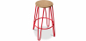 Buy Round Stool - Industrial Design - Wood & Metal - 74cm - Hairpin Red 59487 in the United Kingdom