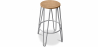 Buy Round Stool - Industrial Design - Wood & Metal - 74cm - Hairpin Light grey 59487 at Privatefloor