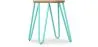 Round Bar Stool - Industrial Design - Wood & Steel - 44cm - Hairpin image 9