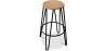 Round Stool - Industrial Design - Wood & Metal - 66cm - Hairpin image 9