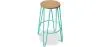 Round Stool - Industrial Design - Wood & Metal - 66cm - Hairpin image 9