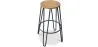 Round Stool - Industrial Design - Wood & Metal - 66cm - Hairpin image 9