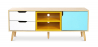 Buy Wooden TV Stand - Scandinavian Design - Axe Multicolour 59718 - in the UK