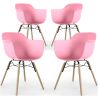 Pack of 4 Dining Chairs Scandinavian Design - Wooden Legs - Nordika image 9