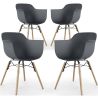 Pack of 4 Dining Chairs Scandinavian Design - Wooden Legs - Nordika image 9