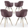 Pack of 4 Dining Chairs Scandinavian Design - Wooden Legs - Nordika image 9