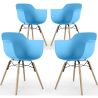 Pack of 4 Dining Chairs Scandinavian Design - Wooden Legs - Nordika image 9