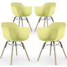 Pack of 4 Dining Chairs Scandinavian Design - Wooden Legs - Nordika image 9