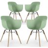 Pack of 4 Dining Chairs Scandinavian Design - Wooden Legs - Nordika image 9