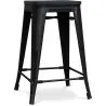 Buy Stylix stool - 61cm - Metal and dark wood Black 59695