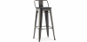 Buy Bar Stool with Backrest - Industrial Design - Wood & Steel - 76cm - Stylix Metallic bronze 59693 - in the UK