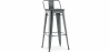 Buy Bar Stool with Backrest - Industrial Design - Wood & Steel - 76cm - Stylix Industriel 59693 at Privatefloor
