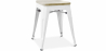 Buy Industrial Design Stool - Wood & Metal - 45cm - Stylix White 59692 - in the UK