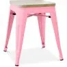 Buy Stylix stool - Metal and Light Wood  - 45cm Pink 59692