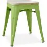 Buy Stylix stool - Metal and Light Wood  - 45cm Light green 59692