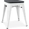 Buy Stylix stool - 46cm - Metal and dark wood White 59691